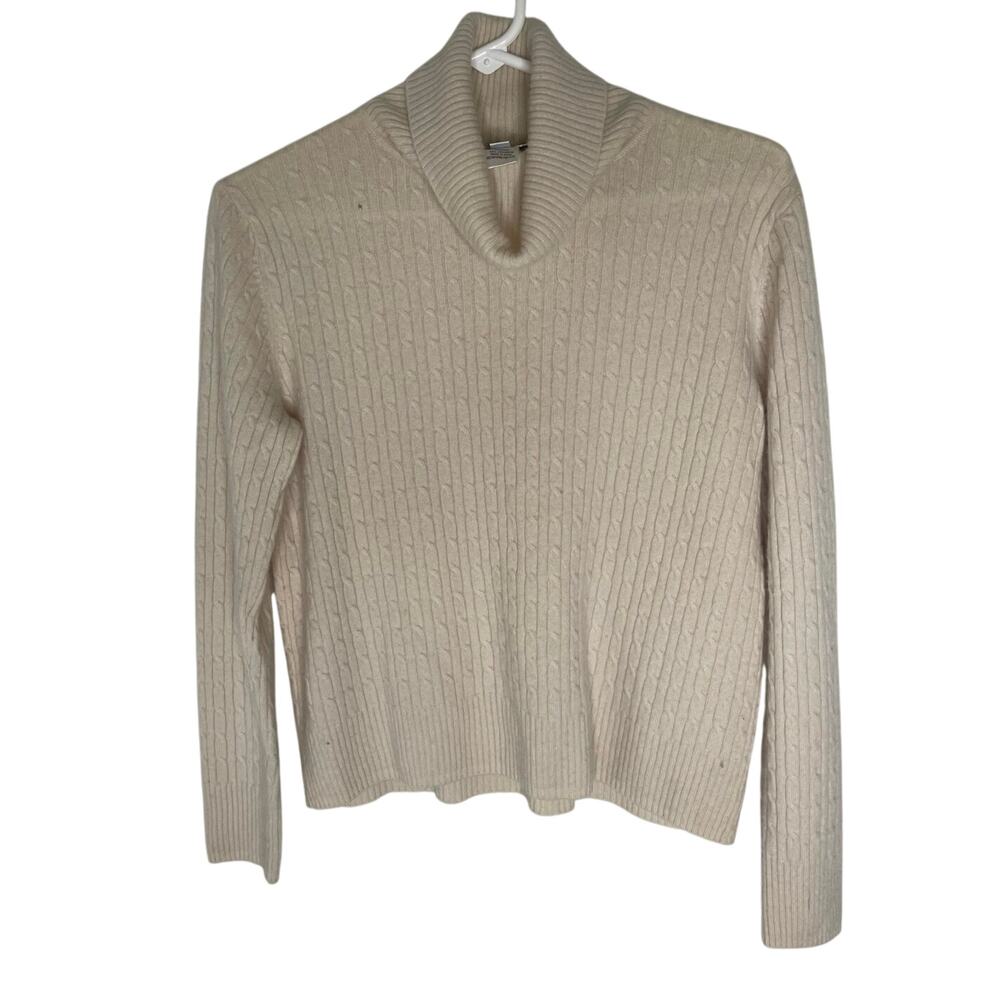 Vintage Pendleton White/Cream Cashmere Turtleneck Sweater size small